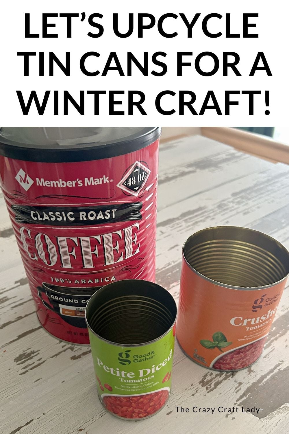 tin can snowman winter centerpiece