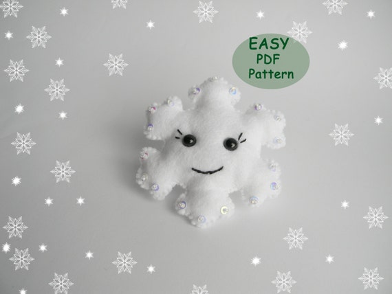 simple white felt snowflake ornament