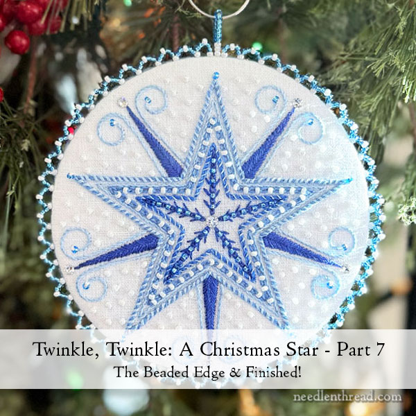 beaded edge felt snowflake ornament