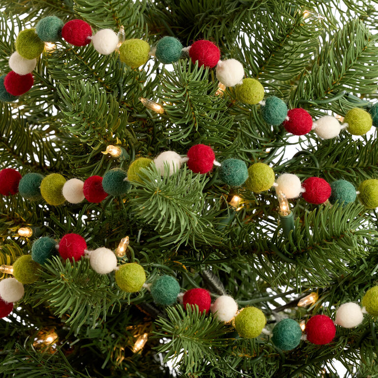 mini felt snowflake ornaments on garland