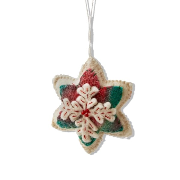 sequin accented felt snowflake ornament