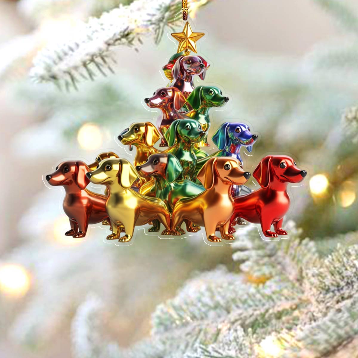 mixed media felt snowflake ornament with buttons