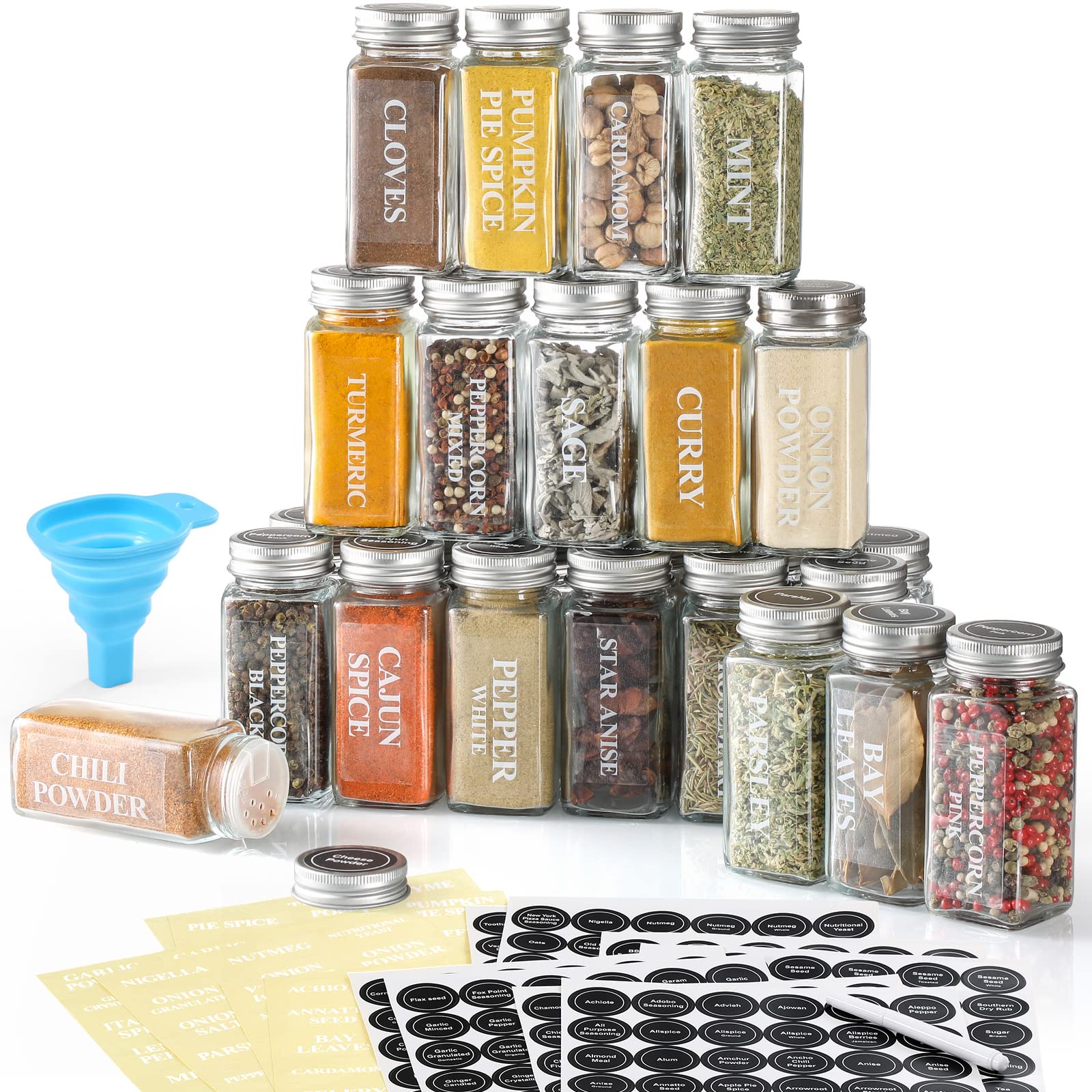 empty glass spice jars