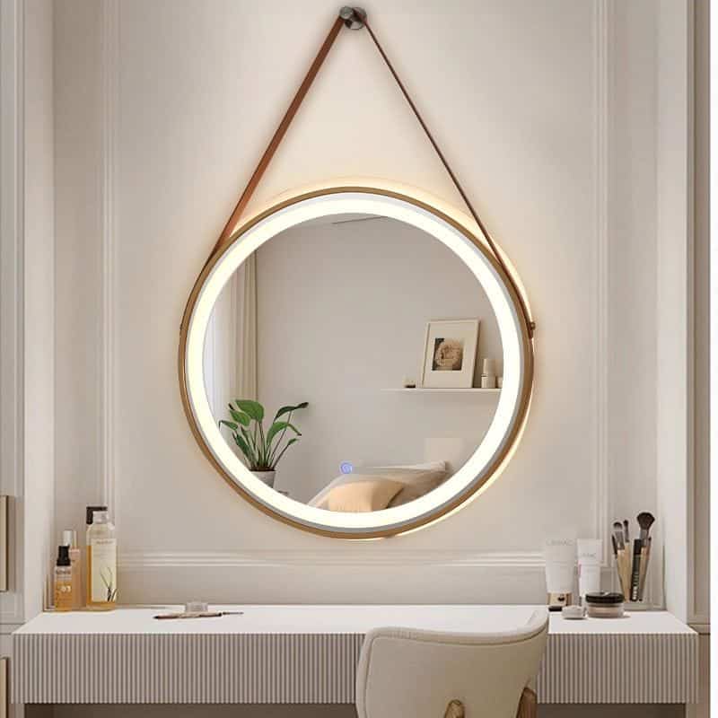 wooden picture frame with leather belt
