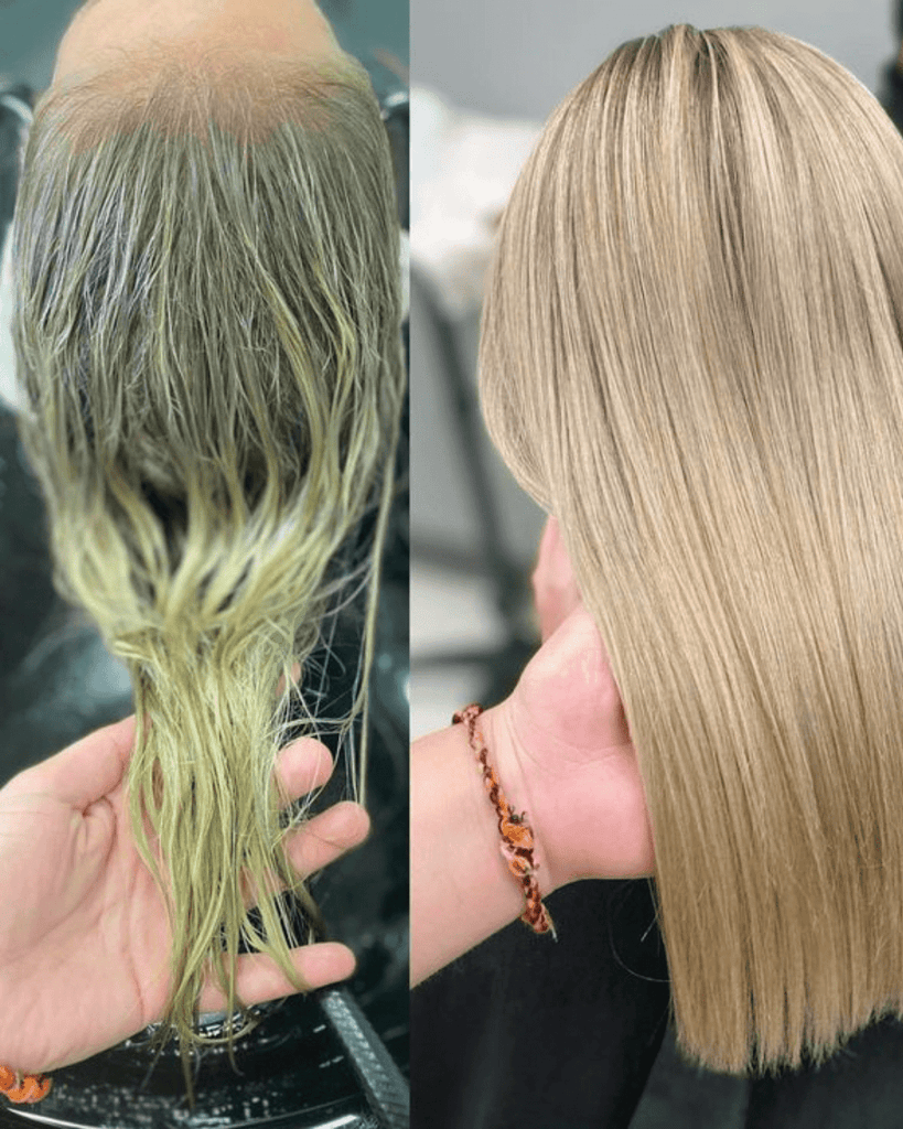 chlorine green hair