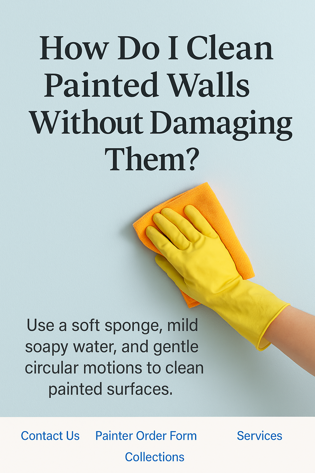 sponge cleaning painted wall
