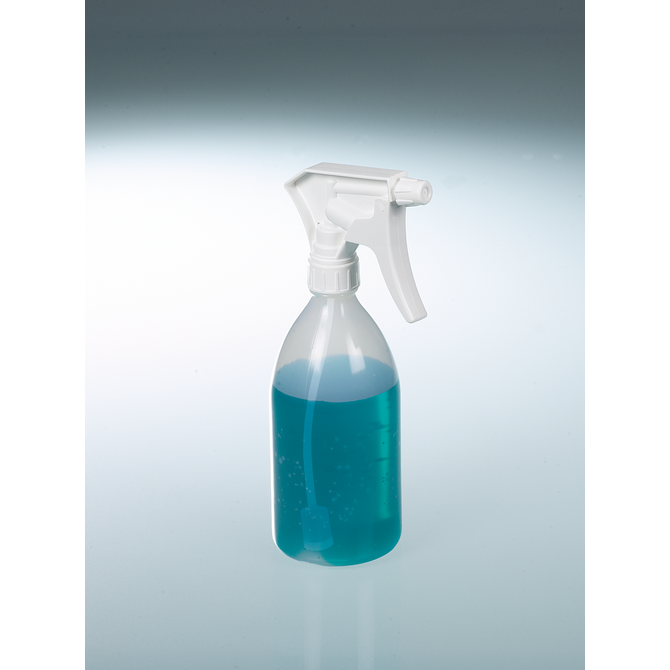 spray bottle with blue liquid