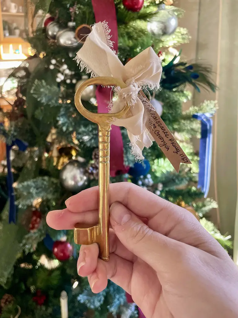 vintage key christmas ornament