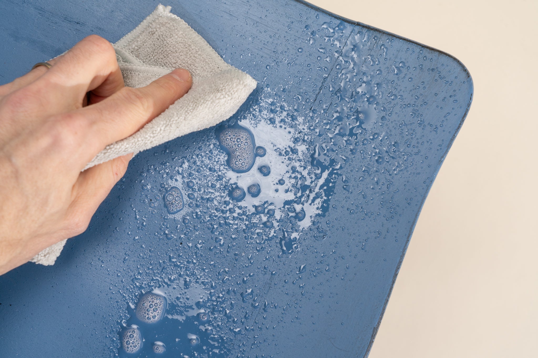 damp microfiber cloth