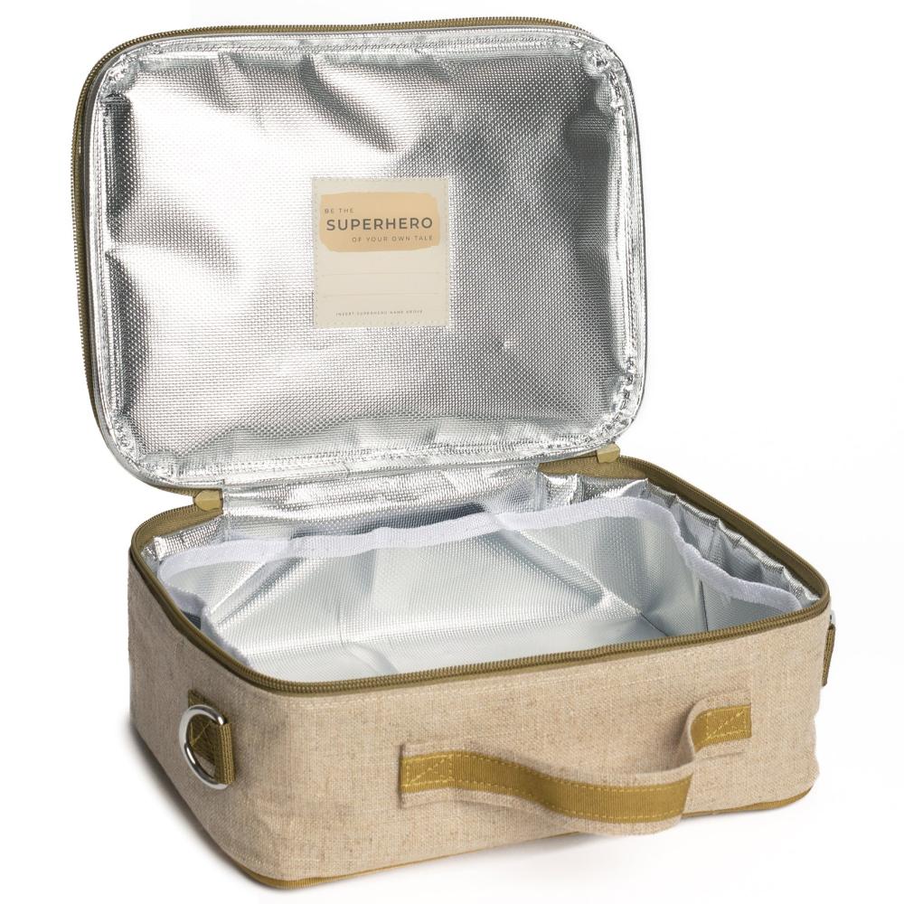 open insulated lunch bag