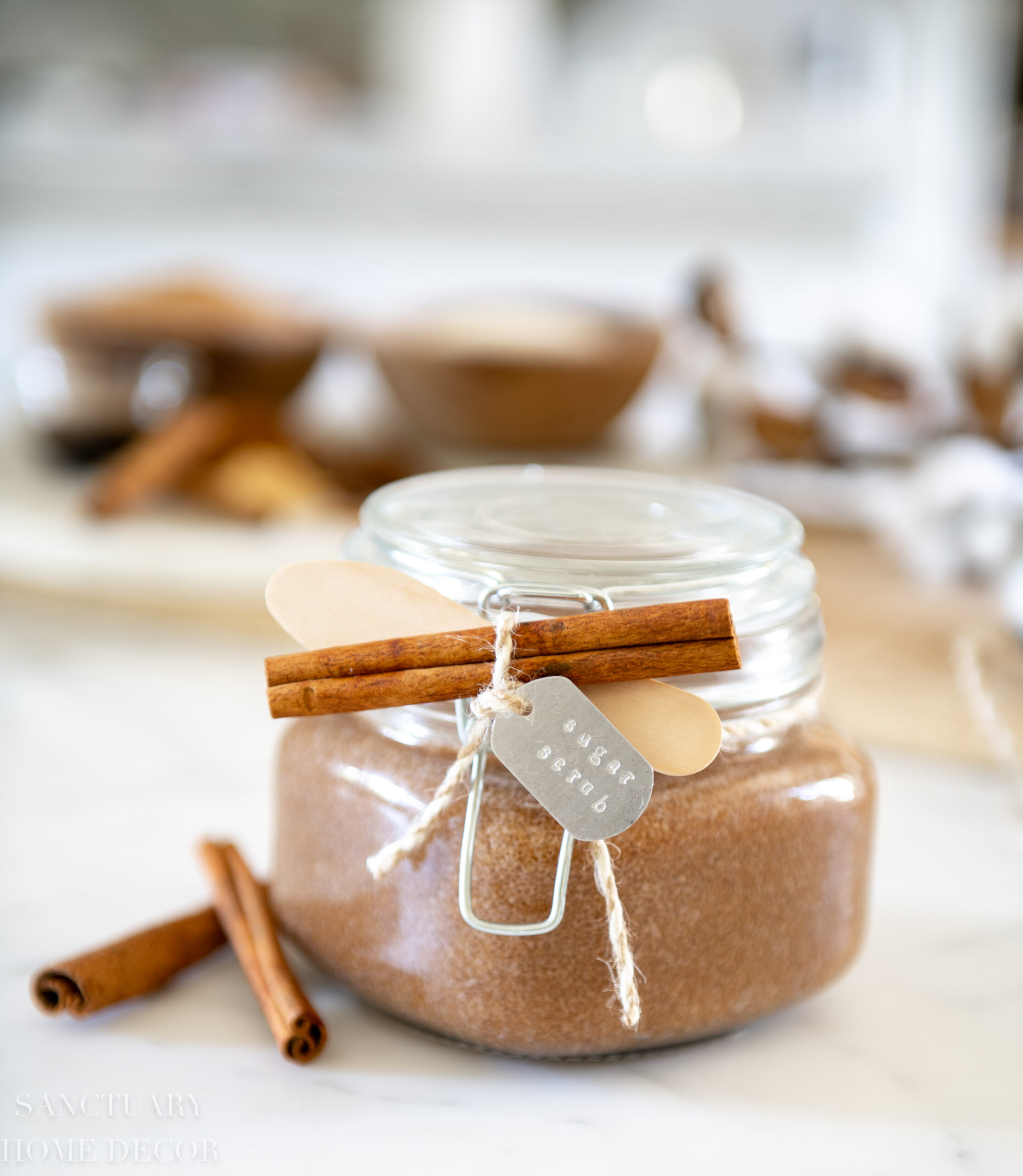 homemade body scrub jar