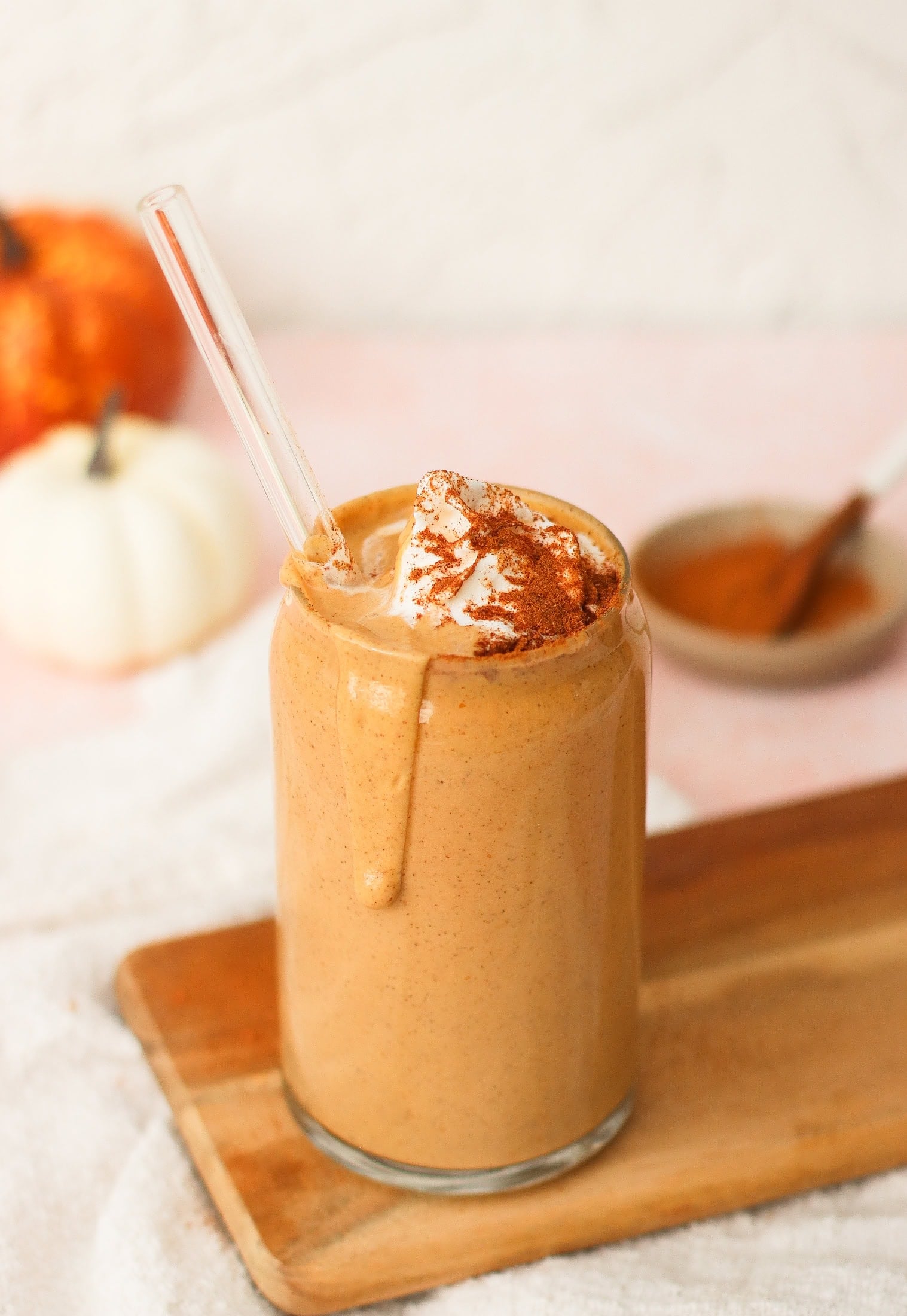 pumpkin smoothie glass