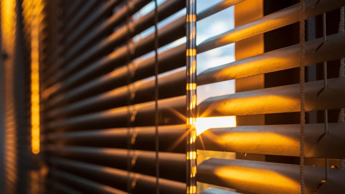 open window blinds sunlight