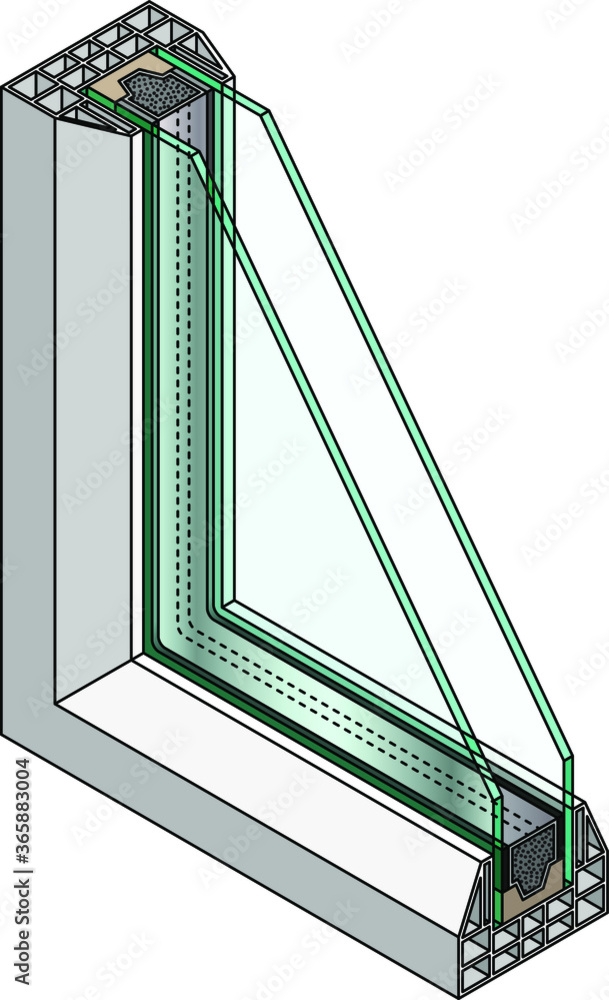 double pane window cross section