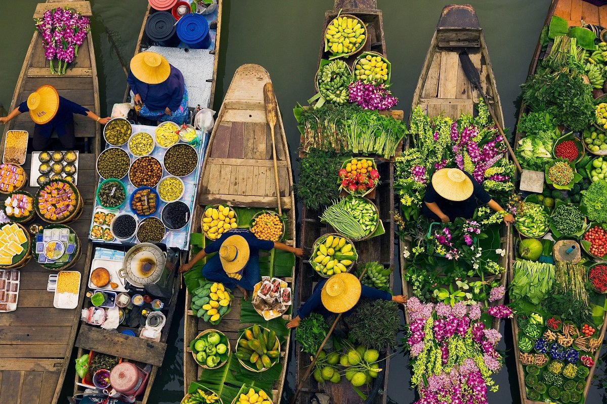 Fruit floating market
