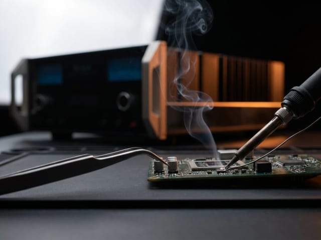 Amplifier təmiri, təmir prosesi — ölçmə və komponent lehimi