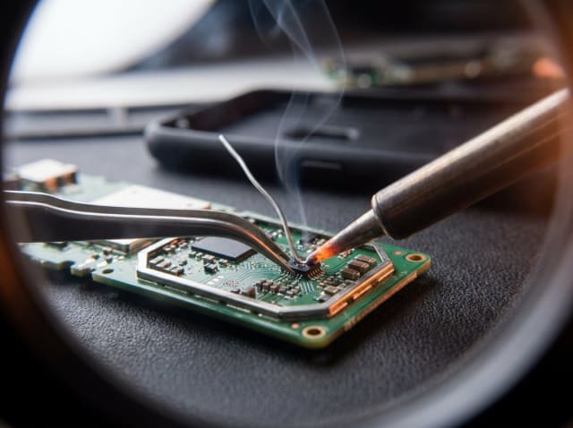 BGA reballing və SMD lehimləmə, təmir prosesi — ölçmə və komponent lehimi