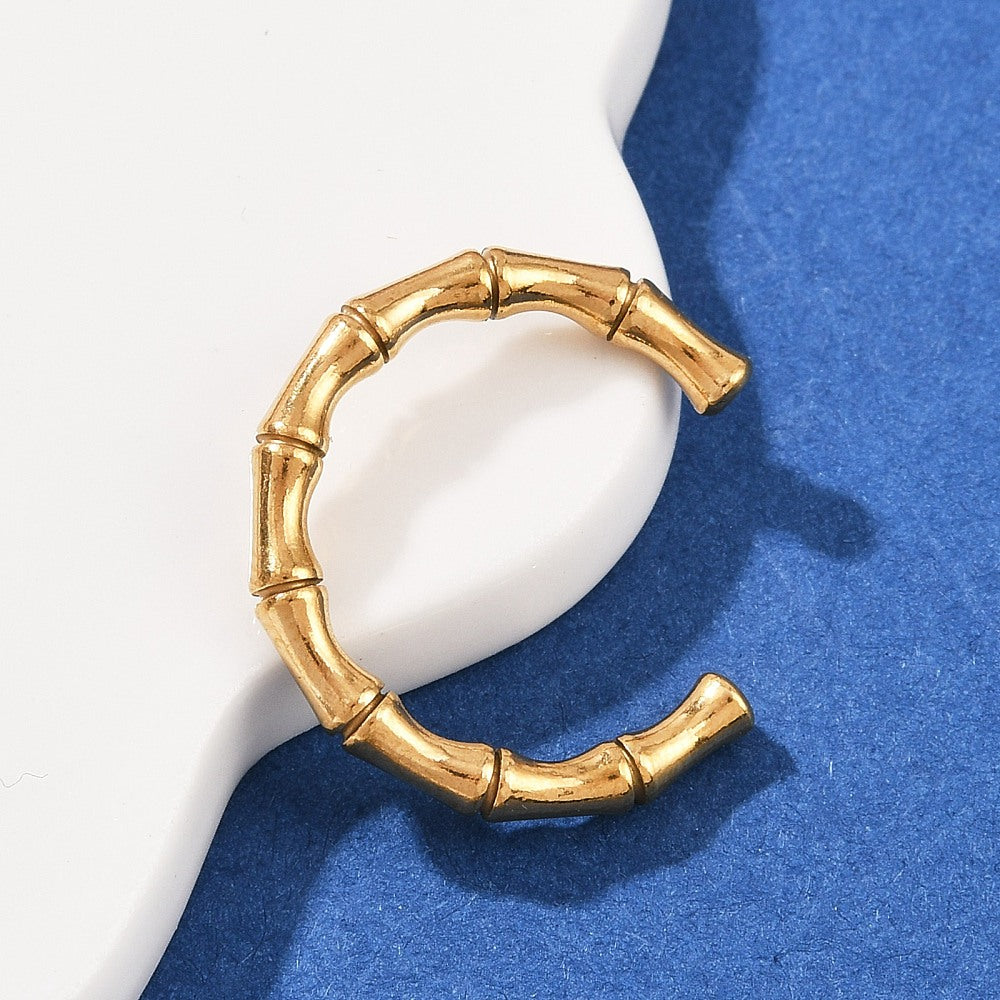 Adjustable Bamboo Style Cuff Ring 2