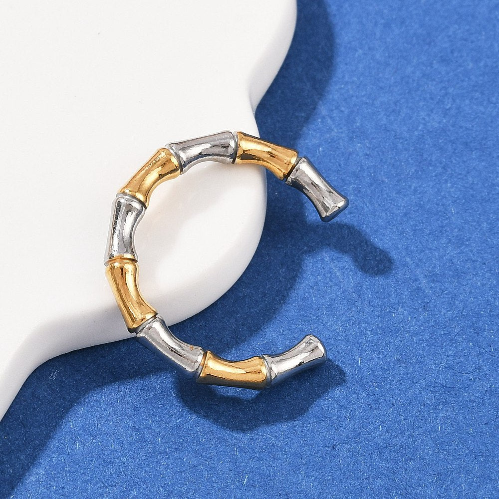 Adjustable Bamboo Style Cuff Ring 3