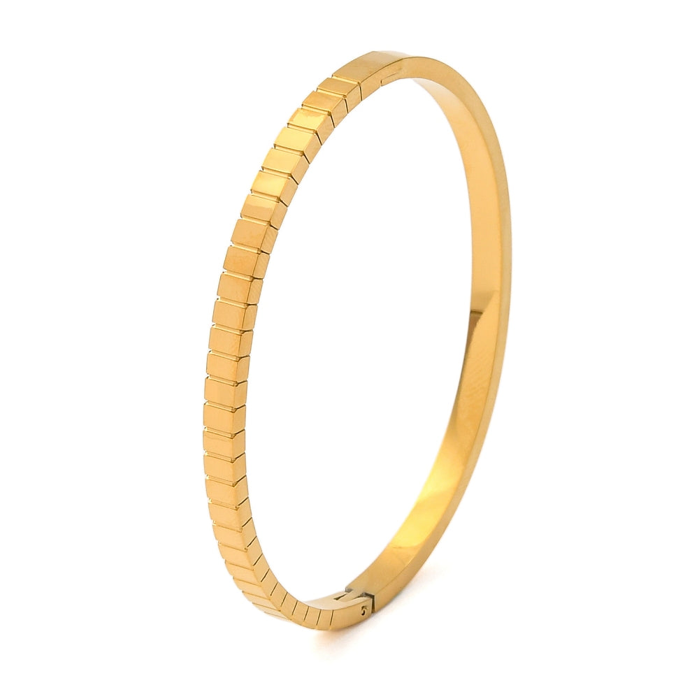 Geometric Square Link Cuff Bangle