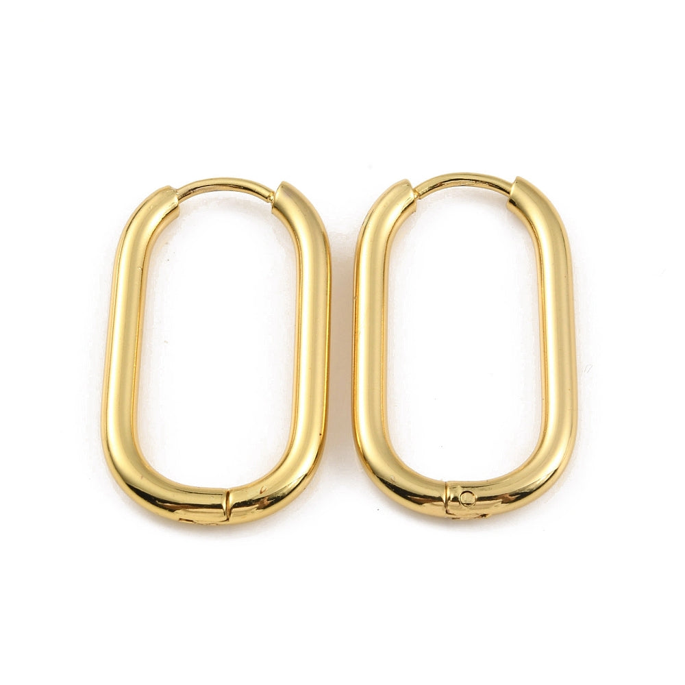 Modern Oval Hoop Earrings 2
