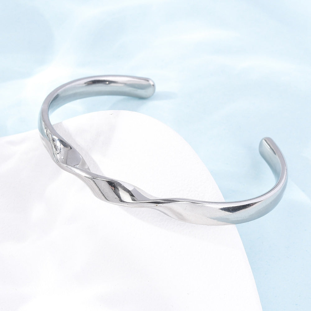 Twisted Minimalist Cuff Bangle 2