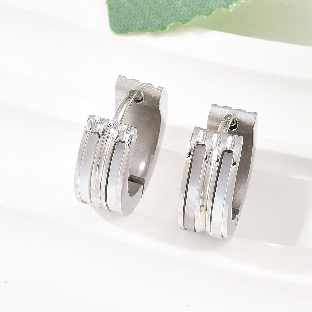 Triple Stripe Huggie Hoop Earrings 2