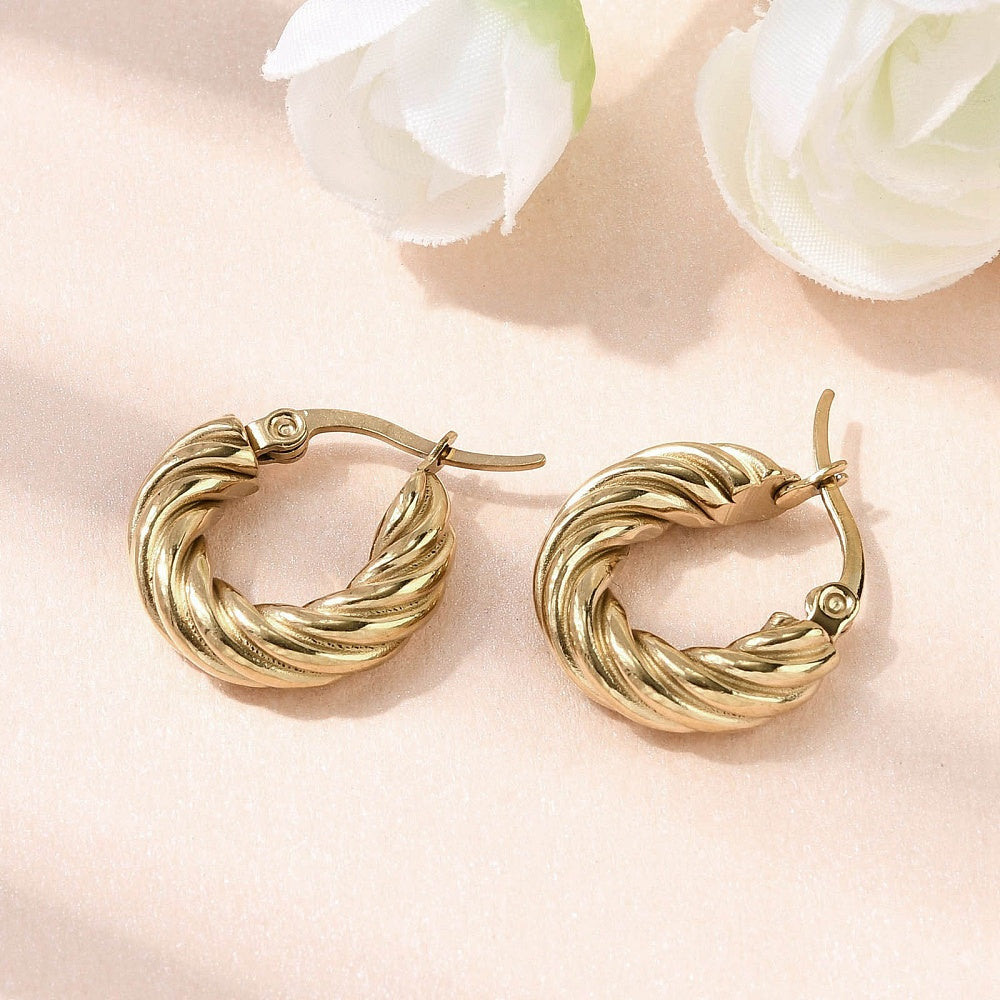 Twisted Rope Hoop Earrings