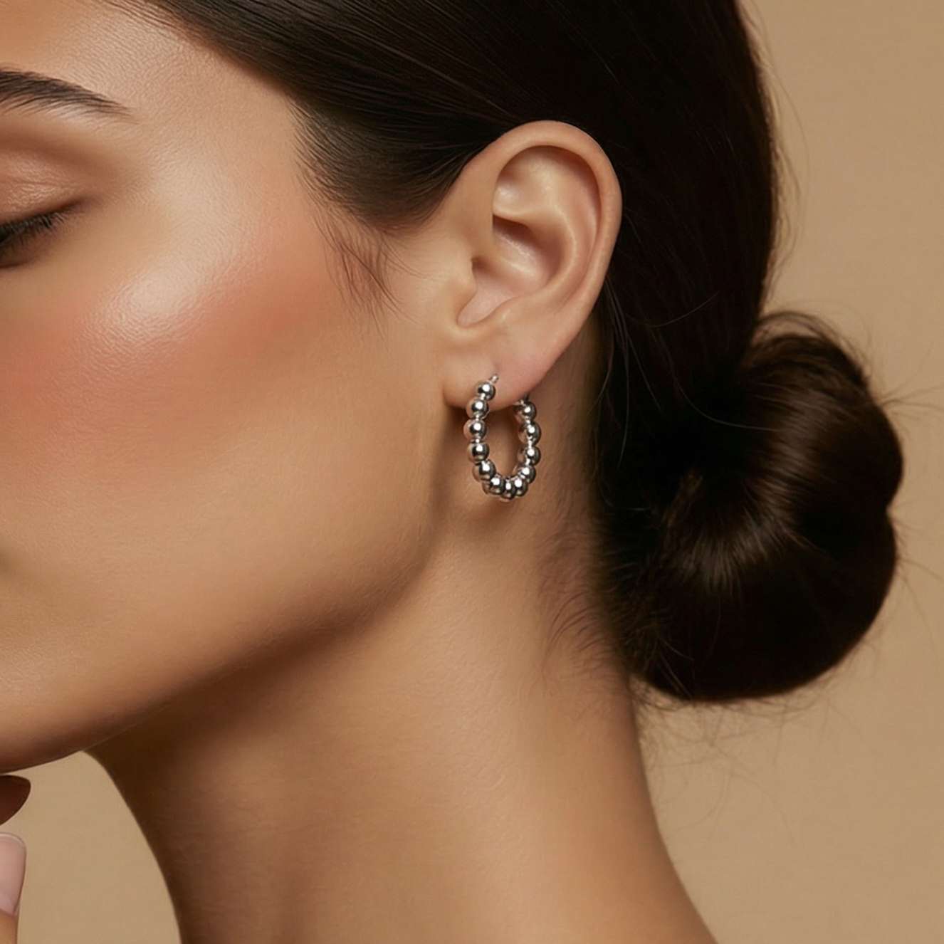 Beaded Halo Hoop Earrings