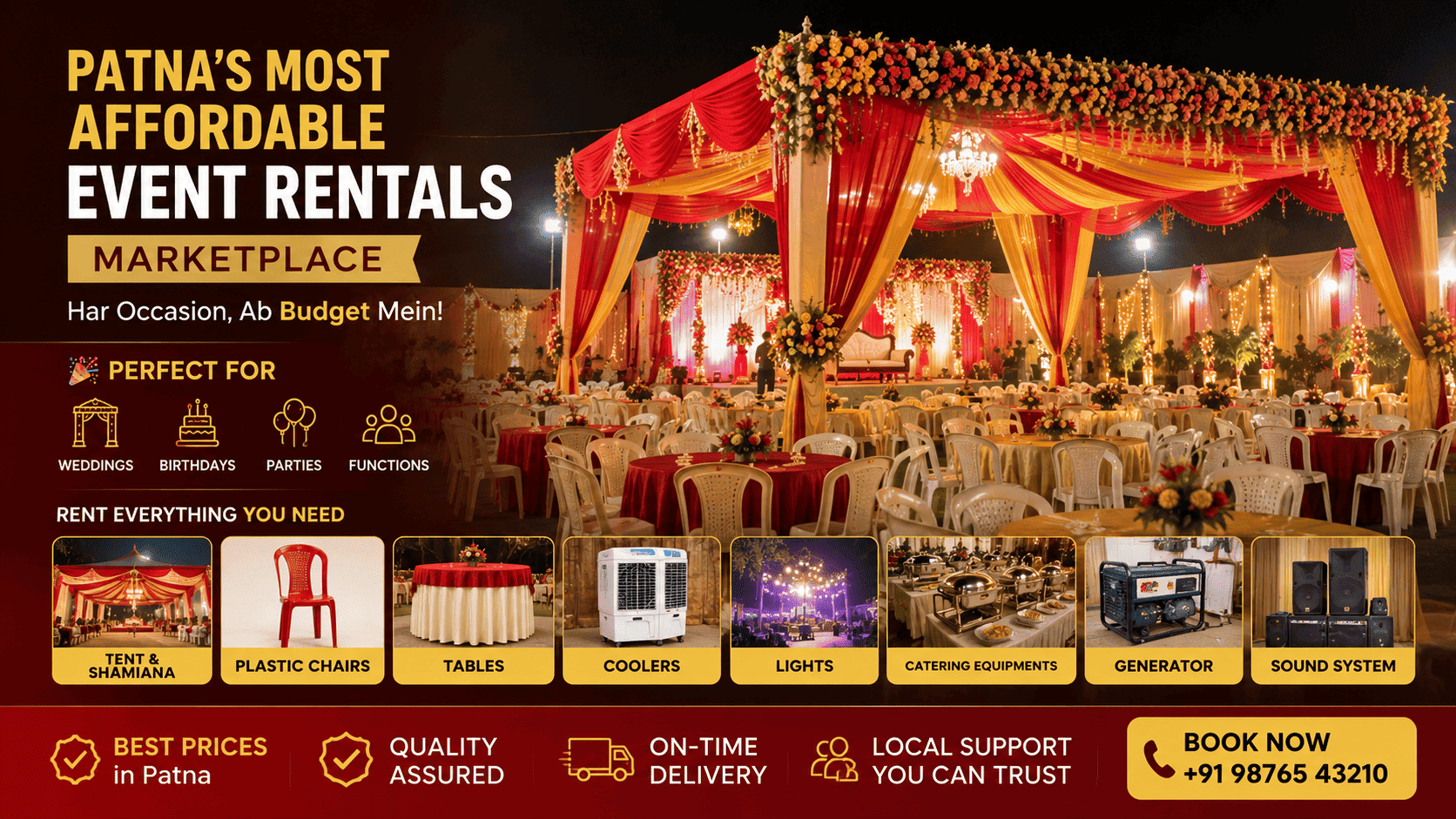 Affordable Event Rental Products in Patna