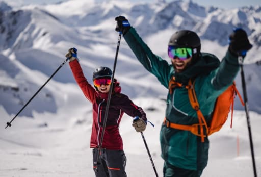 Skifahrer in Aktion.