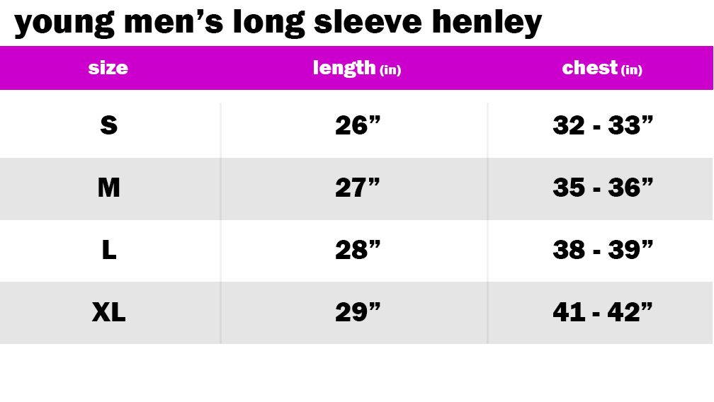Youngs mens long sleeve henley