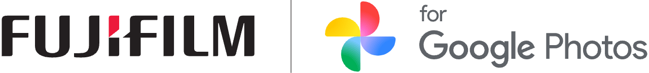 Fujifilm and Google Photos logo, same-page link