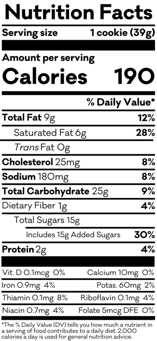 Chocolate Chip Cookies Nutritional Information & Ingredients | The Christie  Cookie Co.