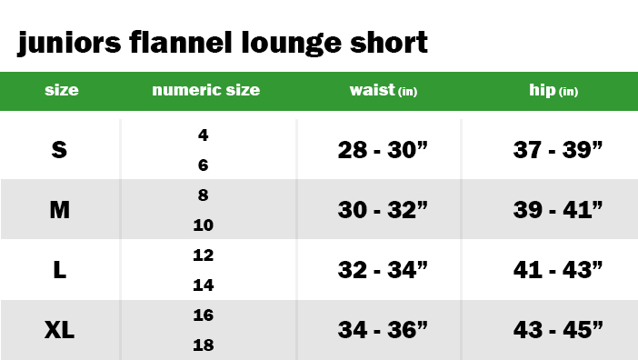 Clothing Size Chart: Juniors, Young Men's, Pets