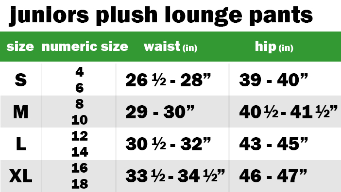 Size Chart - Lounge Joggers