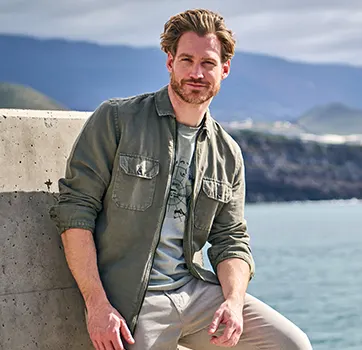 engbers lässiges Overshirt für Herren in khaki grün 