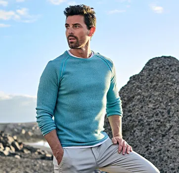 engbers Pullover türkis blau Rundhals