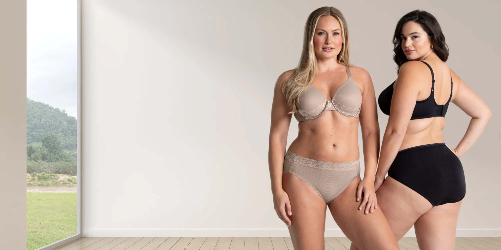 model wearing a beauty back underwire smoothing bra