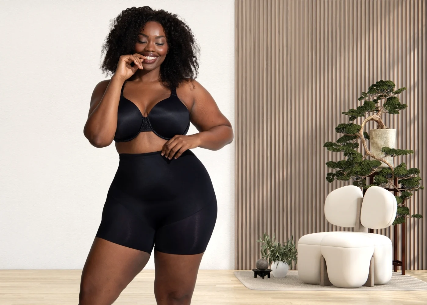 model wearing vanity fair lingerie shapewear