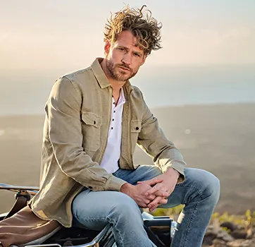 engbers lässiges Overshirt für Herren in khaki grün 
