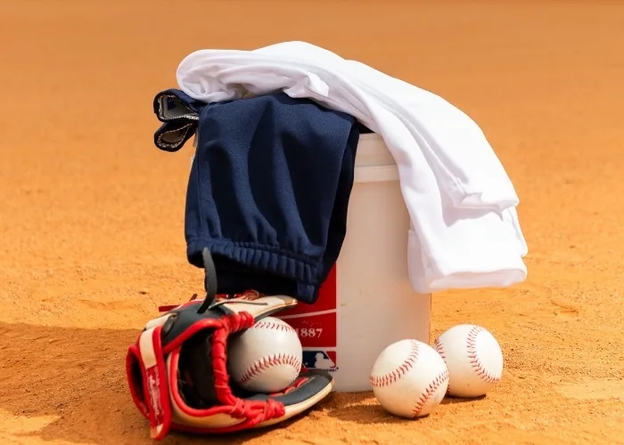 Layflat of youth baseball uniforms 