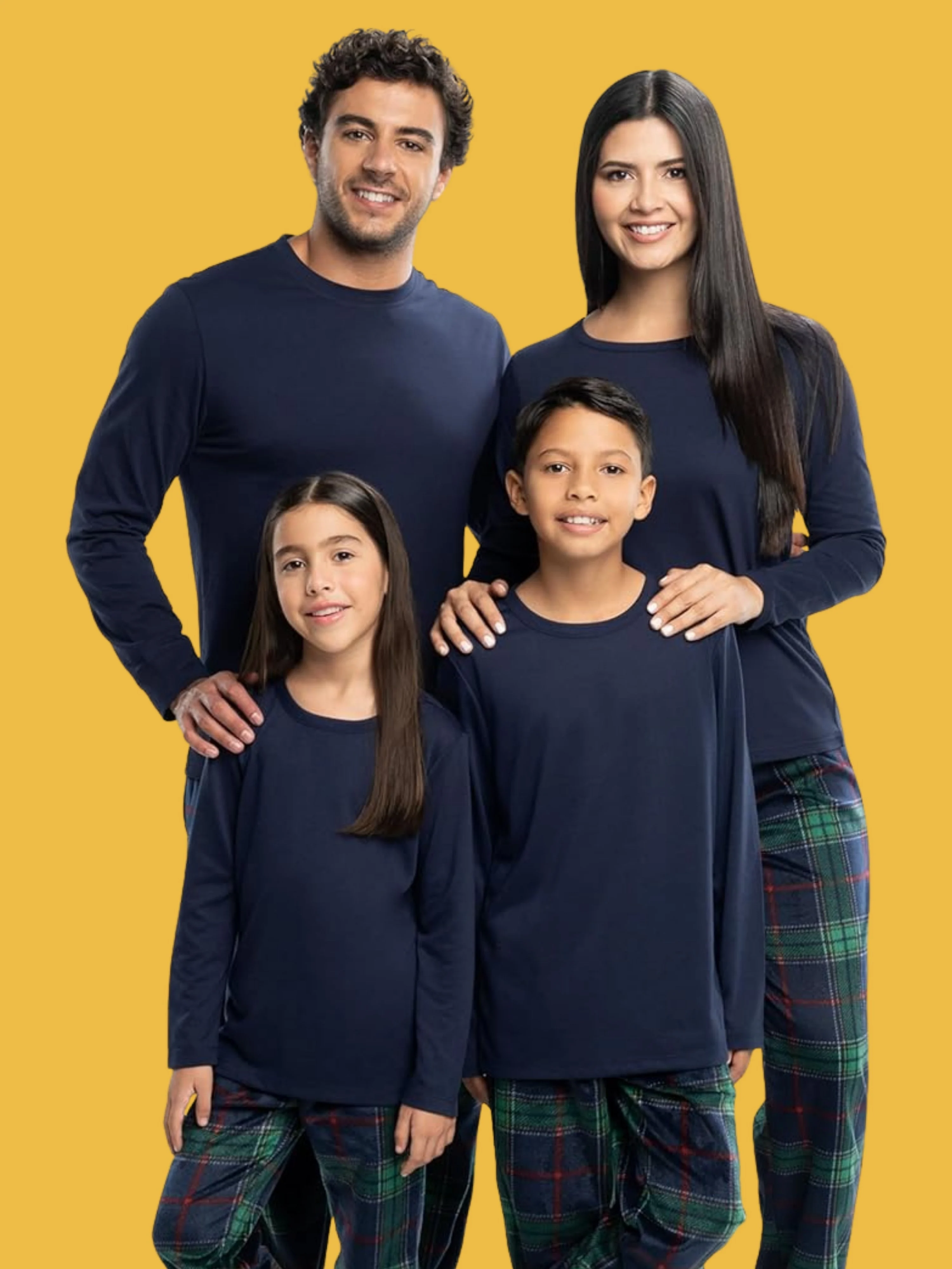 family in matching pajamas