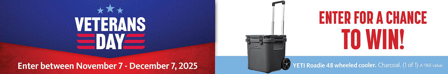 Veterans Day Sweepstakes - YETI Roadie 48 Wheeled Cooler