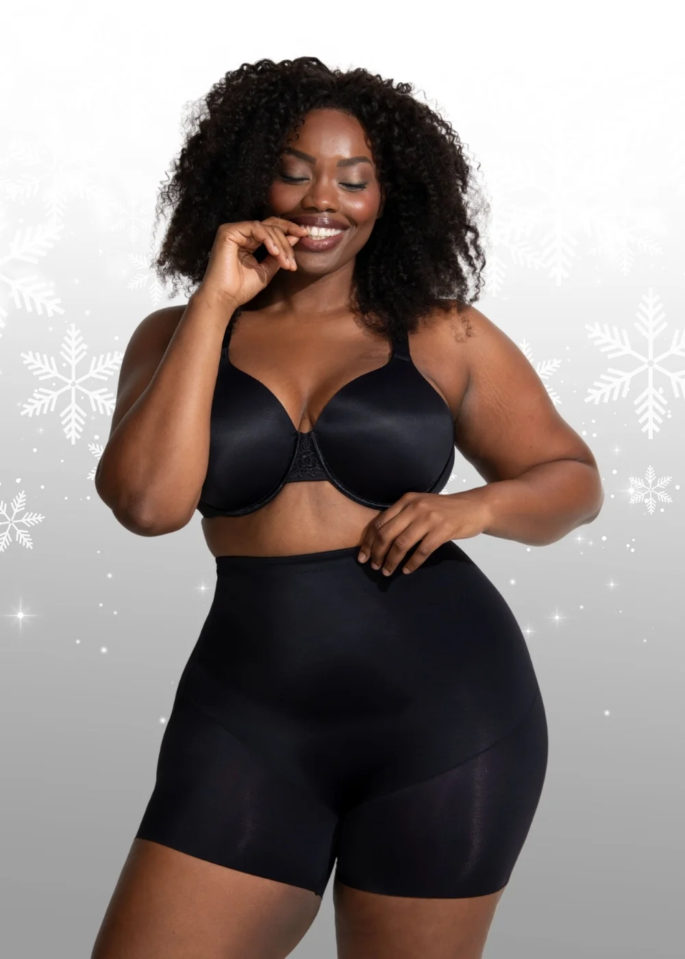 plus size model wearing vanity fair lingerie shaping short 