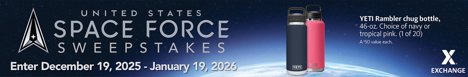 Space Force Birthday Sweepstakes - YETI Rambler Chug Bottle