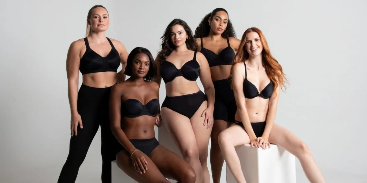 models wearing a variety of styles and sizes of vanity fair lingerie bras showcasing wireless, underwire, strapless and sport bras.
