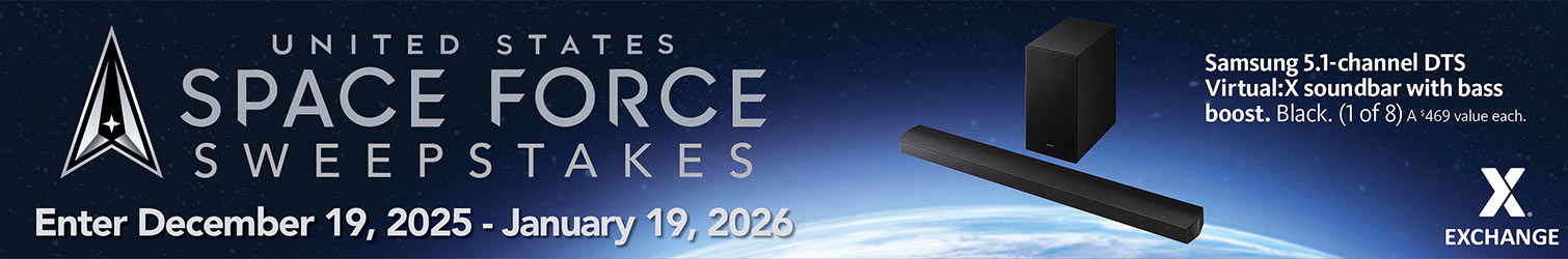 Space Force Birthday Sweepstakes - Samsung 5.1 Channel DTS Virtual X Soundbar with Bass Boost