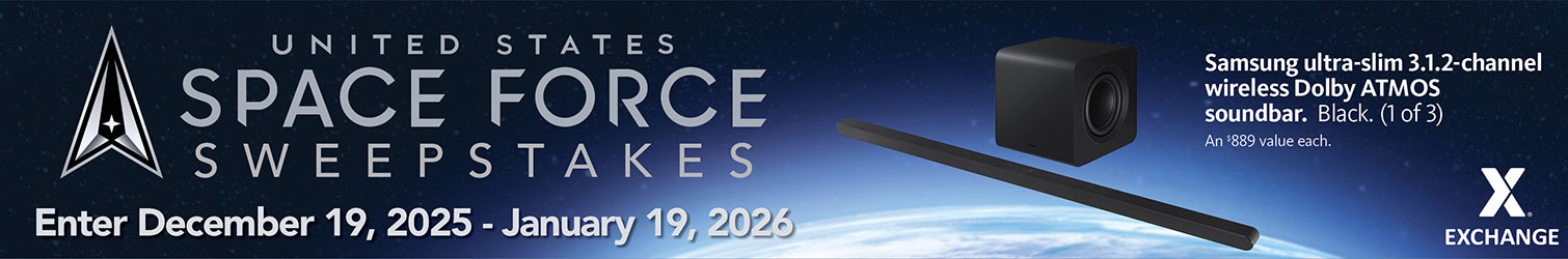 Space Force Birthday Sweepstakes - Samsung Ultra-slim 3.1.2 Channel Wireless Dolby ATMOS Soundbar