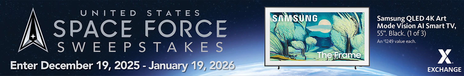 Space Force Birthday Sweepstakes - Samsung QLED 4K Art Mode Vision AI Smart TV 55"